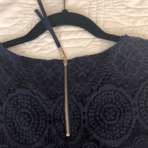 Navy blue lace dress with scalloped edge. Size 12. - Picture 3 of 4